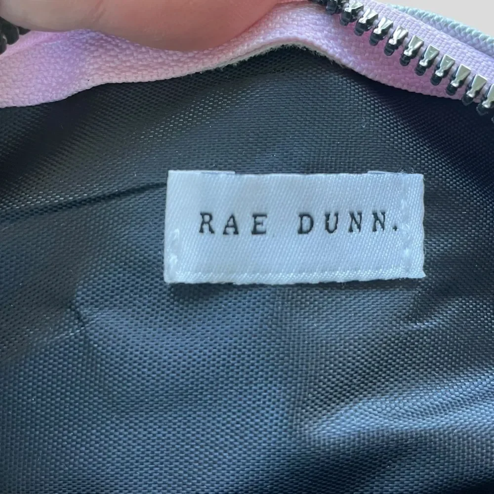 Rae Dunn Beauty Bag Metallic Pink Zip Cosmetic Travel Case NWT